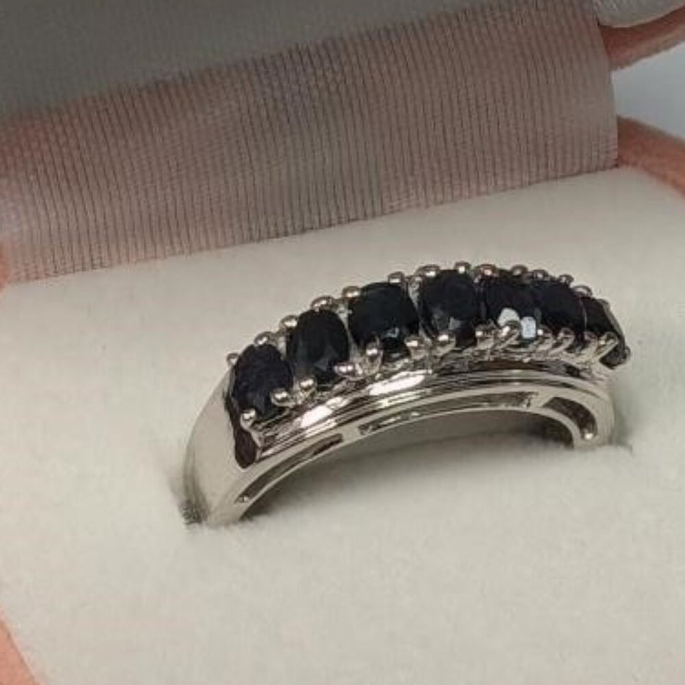 Silver Sapphire 1.4Ct Ring  Size 7 - Picture 2 of 3